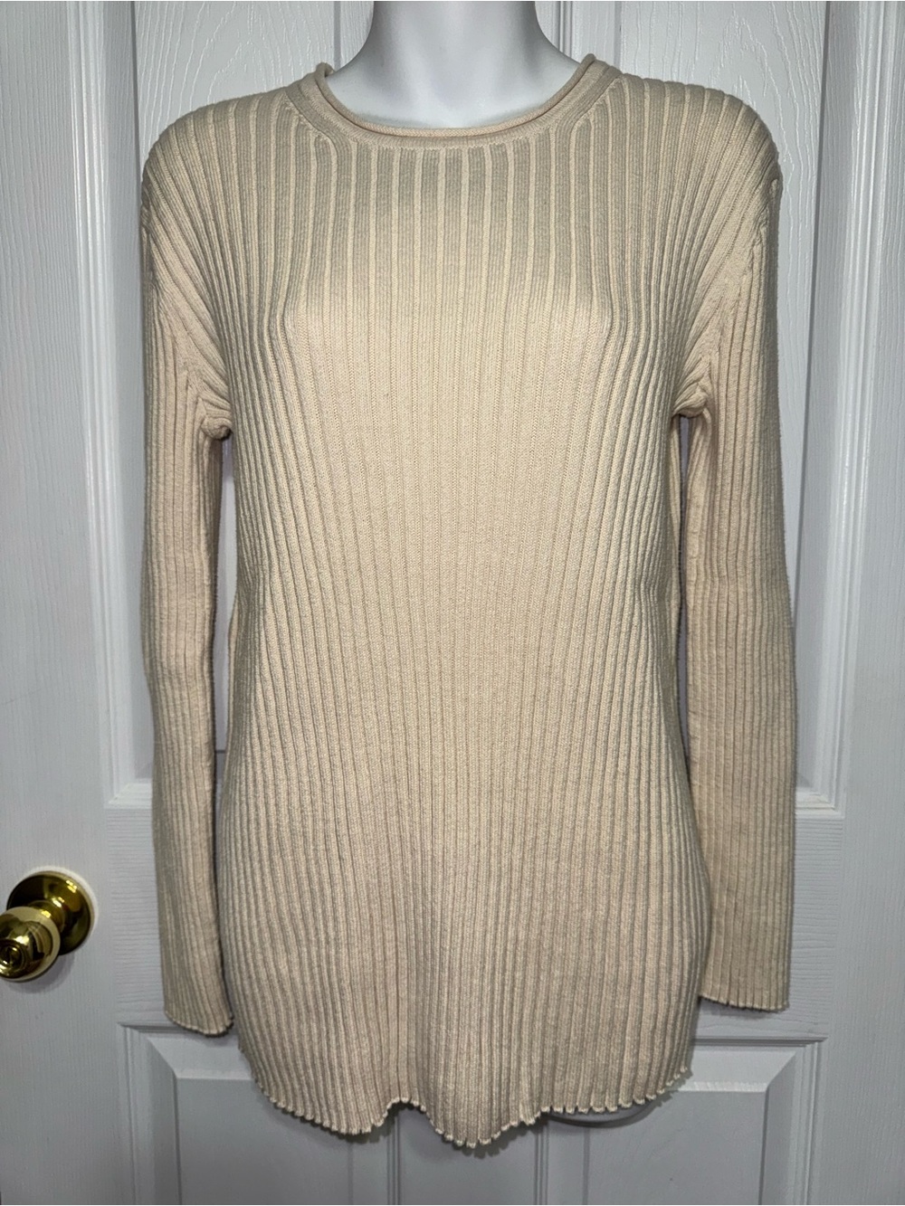 Everlane THE COTTON RIB CREW Sweater 100% Organic Cotton Canvas Sz M